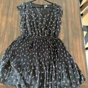 Flirty black dress with Paris Eiffel Tower Design